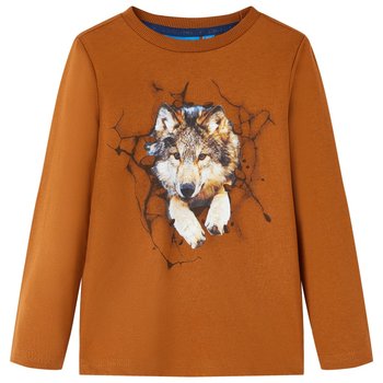 Dziecięca koszulka wilk 100% bawełna koniak 104 (3 - Zakito Europe