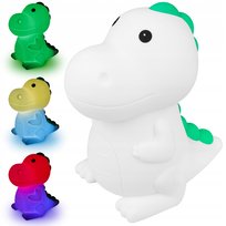 Dziecięca silikonowa lampka RGB LED nocna (dinozaur) z USB