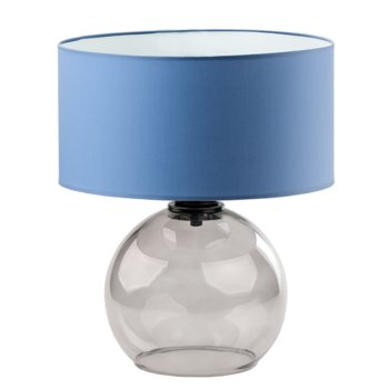 Dziecięca szklana lampka nocna z niebieskim abażurem LUTON, niebieski - LYSNE