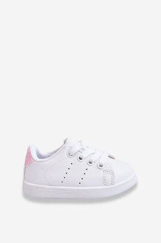 Dziecięce Buty Sportowe Biało-Różowe Glossy-19 - FR