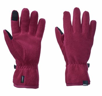 Dziecięce Rękawiczki Polarowe Jack Wolfskin Spirit Fleece Glove Y Dark Ruby S/M - Jack Wolfskin