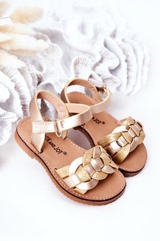 Dziecięce Sandały Z Wężowym Wzorem Złote Baxlee-22 - Inna marka