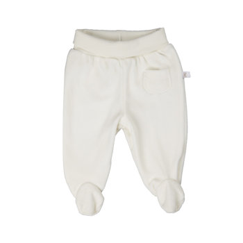Dziecięce spodnie dresowe z zakrytą stópką, biały, rozmiar 62 - Kanz