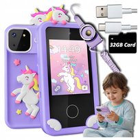 Dziecięcy Telefon Zabawkowy Smartfon Zabawka z Aparatem 10 Gier DUŻY EKRAN