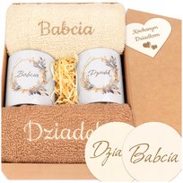 Dzień Babci i Dziadka Prezent dla Dziadków na święta RĘCZNIKI KUBKI db