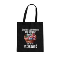 Dzień bez szydełkowania mnie nie zabije, ale po co ryzykować - torba na prezent