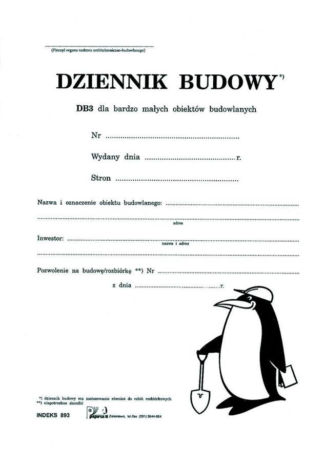 Dziennik Budowy Db-3 A4 - PAPIRUS | Sklep EMPIK.COM