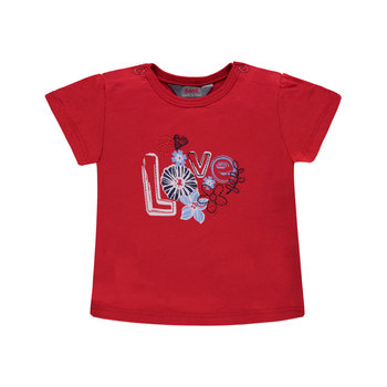 Dziewczęca koszulka z krótkim rękawem, czerwony, rozmiar 74 - Kanz