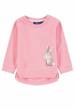 Dziewczęca różowa bluza z uroczą aplikacją króliczka - Tom Tailor
