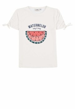 Dziewczęcy biały t-shirt z nadrukiem - Tom Tailor