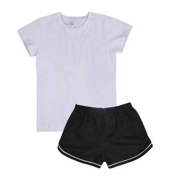 Dziewczęcy strój sportowy T-shirt i spodenki, czarny, Tup Tup - Tup Tup