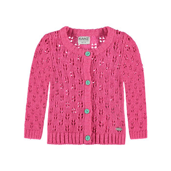 Dziewczęcy sweter rozpinany, różowy, rozmiar 74 - Kanz