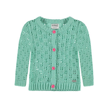 Dziewczęcy sweter rozpinany, zielony, rozmiar 86 - Kanz