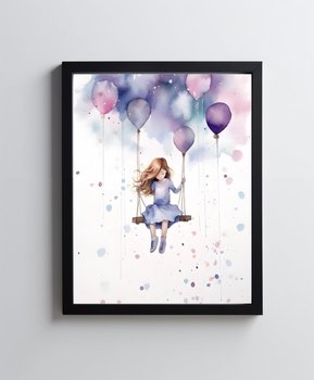 Dziewczynka na huśtawce - 30x40 cm - Bez ramy - Harmony Posters