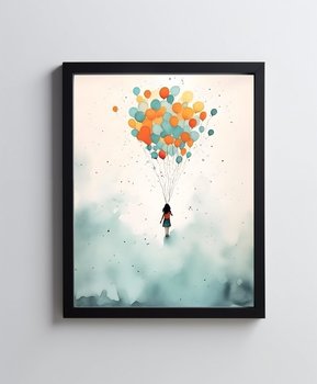 Dziewczynka z balonikami - 30x40 cm - Bez ramy - Harmony Posters