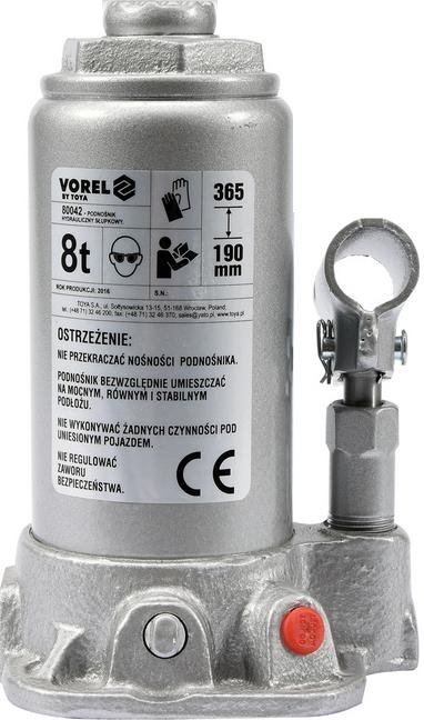 Dźwignik tłokowy VOREL 80042, 8 T, 190-365 mm
