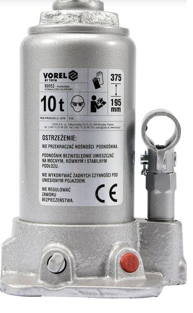 Dźwignik tłokowy VOREL 80052, 10 T, 195-375 mm