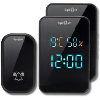 DZWONEK BEZPRZEWODOWY BEZBATERYJNY DO DRZWI FURTKI TEMPERATURA 2 ODBIORNIKI