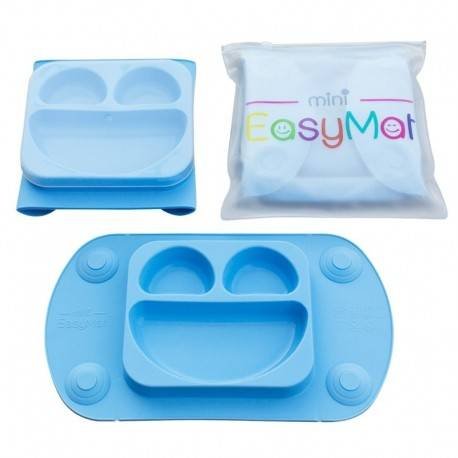 Фото - Дитячий посуд EasyTots EasyMat Mini 2in1 silikonowy talerzyk z podkładką - lunchbox Blue