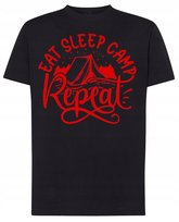 Eat Sleep Camp Repeat T-shirt Modny Rozm.XS