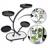 ECARLA kwietnik stojak na kwiaty metalowy na kółkach 50x25x80cm SZ43CZ