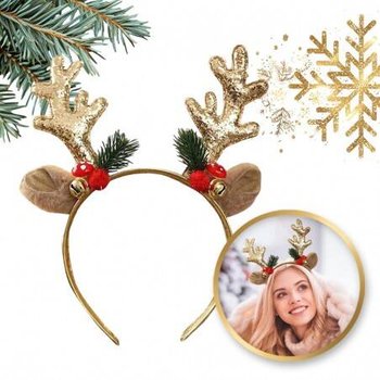 Ecarla Opaska Do Włosów Świąteczna Z Uszkami I Rogami Renifer O538z - eCarla