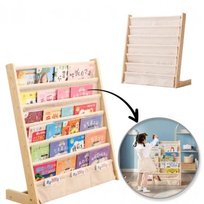 ECARLA regał organizer na książki z kieszonkami 6-poziomowy 79x60cm SZ45