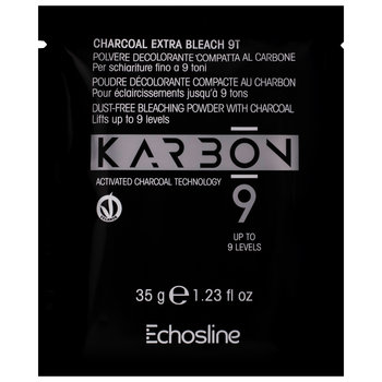 Echosline, Karbon 9, Wegański rozjaśniacz w proszku z aktywnym węglem, rozjaśnia nawet do 9 tonów, saszetka, 9 ton, 24x35 g - Echosline