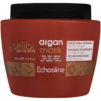Echosline, Seliar Argan Mask Odżywcza Maska Arganowa Do Włosów Zniszczonych Z Olejkiem Z Lnu I Proteinami Jedwabiu, 500 ml - Echosline