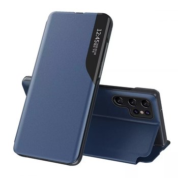 Eco Leather View Case elegancki futerał etui z klapką i funkcją podstawki Samsung Galaxy S22 Ultra niebieski - 4kom