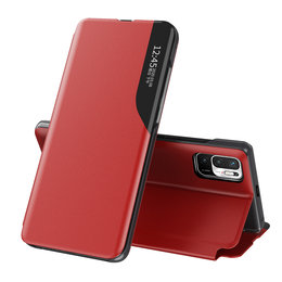 Eco Leather View Case Elegancki Futerał Etui Z Klapką I Funkcją Podstawki Xiaomi Redmi Note 10 5G / Poco M3 Pro Czerwony-Zdjęcie-0