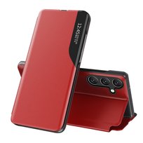 Eco Leather View Case etui do Samsung Galaxy S25 z klapką podstawka - czerwone