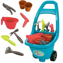 ECOIFFIER Wózek Małego Ogrodnika z Narzędziami Nożyce Doniczka Łopatka 9 el.