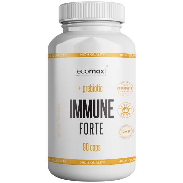 Фото - Вітаміни й мінерали Eco-Max Suplement diety, ECOMAX Immune Forte + Prebiotic 90 kaps 