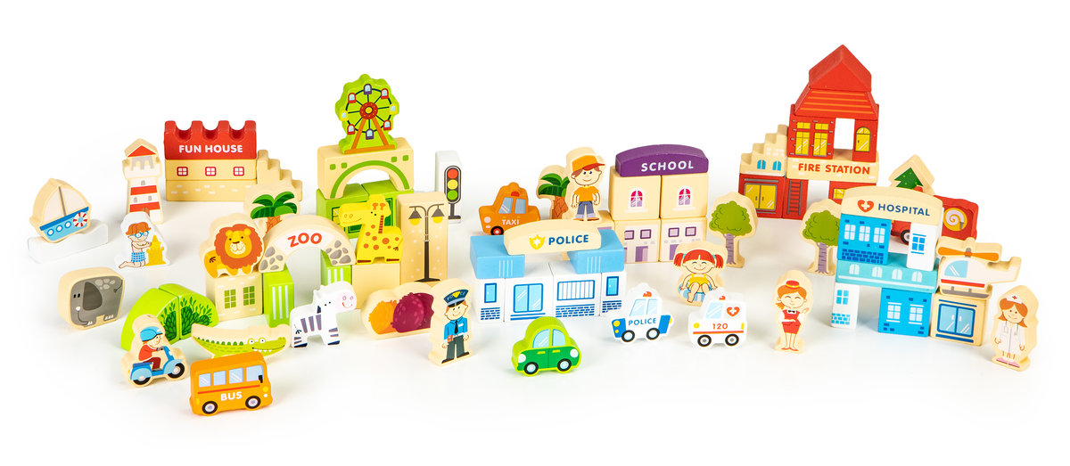 Ecotoys, klocki edukayjne Miasto/Zoo