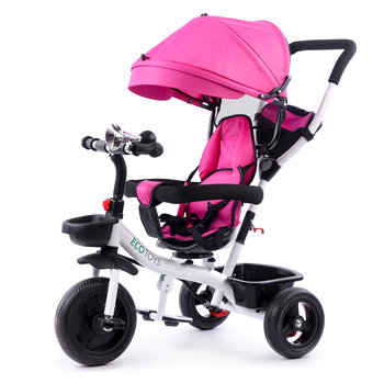 Ecotoys, rower trójkołowy wózek obracane siedzisko, Pink  - Ecotoys