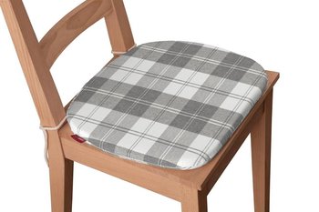 Edinburgh Siedzisko Bartek na krzesło, krata szaro - biała, 40x37x2,5 cm - Dekoria
