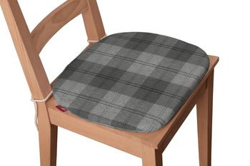Edinburgh Siedzisko Bartek na krzesło, krata w odcieniach szarości, 40x37x2,5 cm - Dekoria