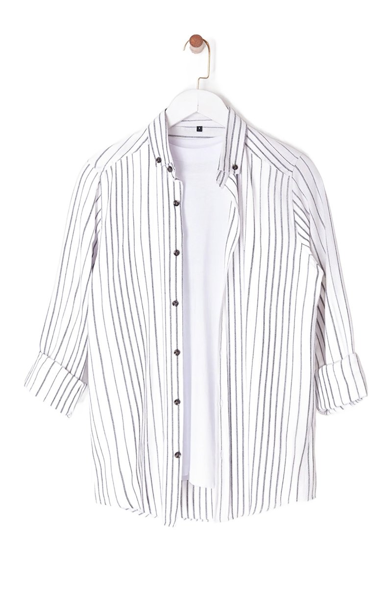 Trendyol EDIT BY TRENDYOL KOSZULA MĘSKA CASUAL W PASKI DŁUGI RĘKAW M 5DA