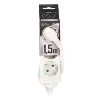 Edo Solutions, Przedłużacz Domowy Przenośny Logan S 3 Krotny Schuko, White, 1,5 M