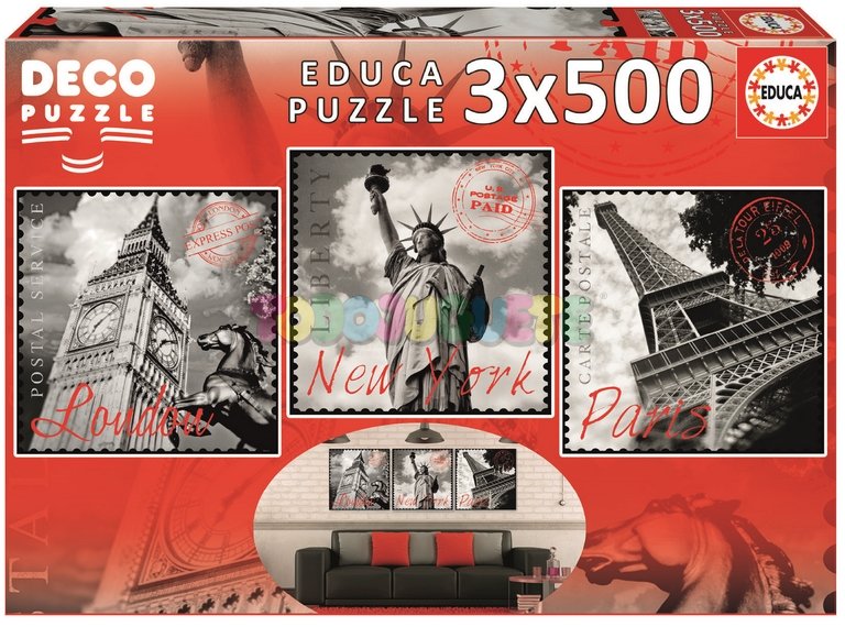 Educa, puzzle, Big Cities, 3x500 el.