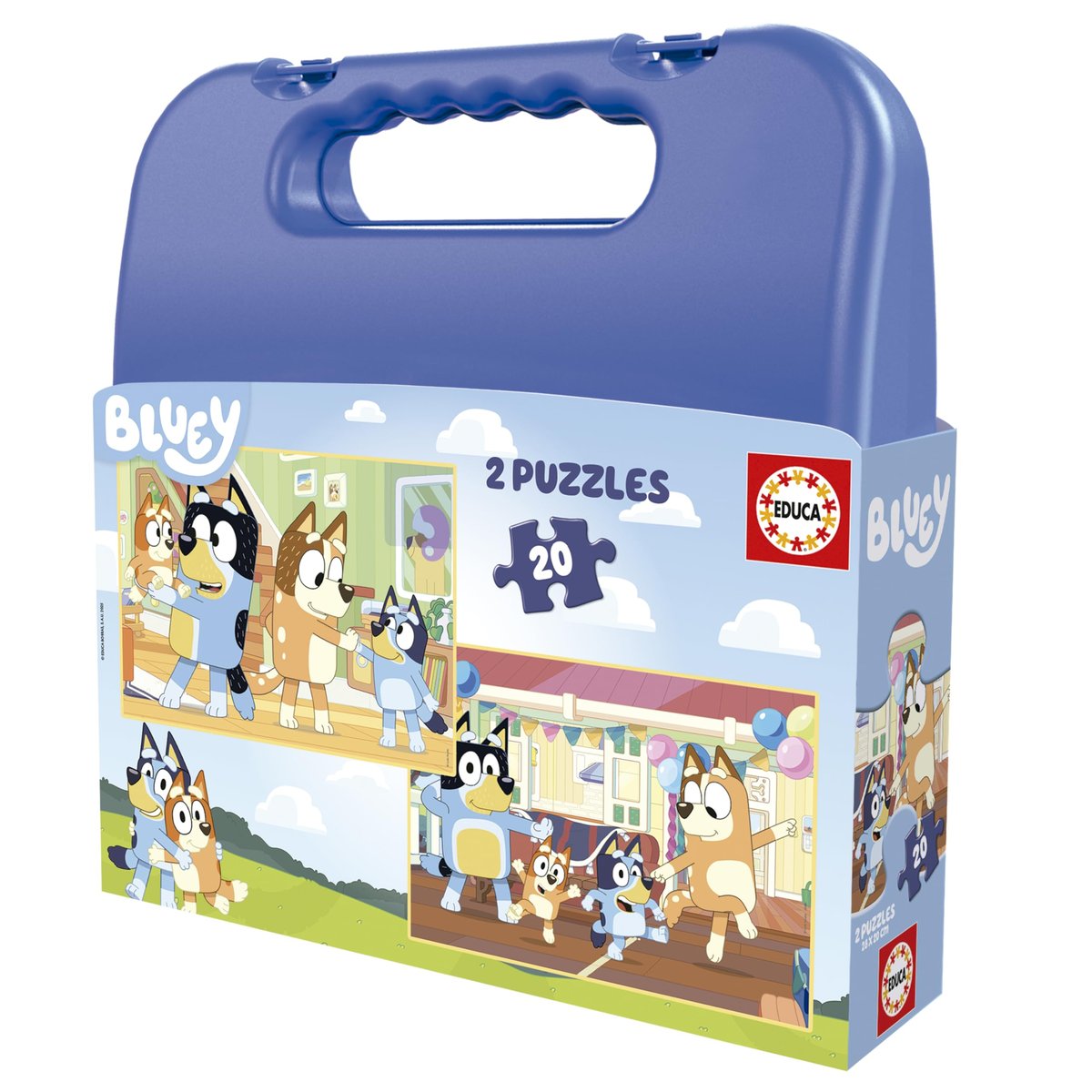 Educa Puzzle Bluey - Lot De 2 Puzzles 25 Pièces Chacun, Grandes Pièces, Dès 4 Ans - Encres Végétales (26x18 Cm)