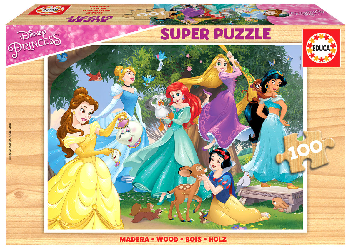 Educa, puzzle, Disney, Księżniczki z bajek Disneya (drew), 100 el ...