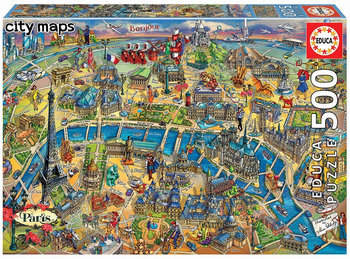 Educa, puzzle, Mapa Paryża, 500 el. - Educa