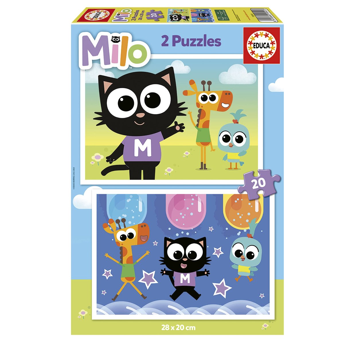Educa - Zestaw 2 sztuk puzzli dla dzieci z obrazami Milo i jego ...
