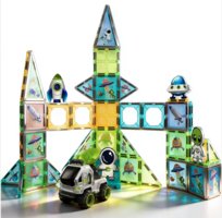 Edukacyjne Klocki, Magnetyczne STEM, Kosmiczna Zabawa 3D, 96 Elementów