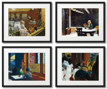 Edward Hopper 4 Szt Komplet, Kawiarnia - DEKORAMA