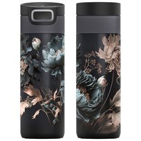 Edycja limitowana - Kambukka kubek termiczny Etna 500 ml - Dark Flowers, Kubek termiczny kambukka, kubek na kawę, termos samochodowy, szczelny, bez BPA
