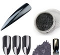 Efekt Glass Black NR 12 - lustrzany pyłek do zdobień lakierów hybrydowych, żeli uv i akryli 3ml - AllePaznokcie