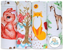 Ega Kids Zestaw Pieluszki Tetrowe Wzorzyste 4 szt.  70/80 cm Lux